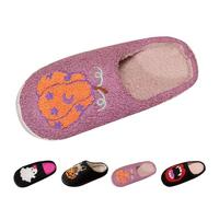 Pantoufles d'Halloween unisexes - Chaussures d'hiver mignonnes et moelleuses pour homme et femme - Pantoufles super douces et chaudes en feutre - Chaussons d'hiver chauds en feutre - Semelles douces