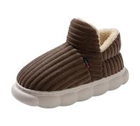 Pantoufles d'hiver à semelle épaisse pour femme - Chaussures d'intérieur chaudes en mousse à mémoire de forme - Doublure moelleuse antidérapante - Chaussons en peluche doux et confortables pour temps