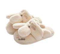Pantoufles d'hiver amusantes pour femme en peluche et coton, Blanc., 40 EU