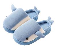 Pantoufles d'hiver chaudes en peluche antidérapante avec semelle souple pour enfants de 5 à 12 ans, 02 Bleu clair, 33 EU