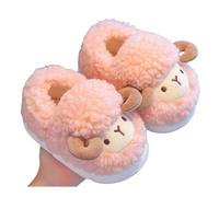 Pantoufles d'hiver chaudes en peluche antidérapante en mousse à mémoire de forme pour enfants de 3 à 12 ans, Rose (03), 29 EU