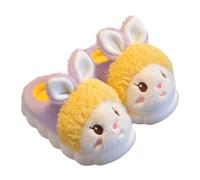 Pantoufles d'hiver chaudes en peluche confortable pour enfants avec semelle souple antidérapante pour filles et garçons de 4 à 14 ans, Jaune 04, 29 EU