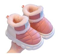 Pantoufles d'hiver chaudes en peluche pour enfants en polyuréthane imperméable et antidérapant pour garçons et filles de 3 à 14 ans, 01 Rouge brique, 33 EU