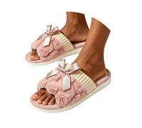 Pantoufles d'hiver chaudes et moelleuses pour femme, Rose, 40 EU