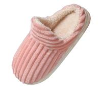 Pantoufles d'hiver chaudes et moelleuses unisexes antidérapantes en coton pour l'intérieur et l'extérieur, Rose, 36 EU