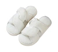 Pantoufles d'hiver chaudes pour femmes pour la chambre à coucher, bout ouvert, semelle antidérapante. pantoufles d'hiver, pantoufles d'intérieur, cadeau tendance confortable, pantoufles d'amour, beige