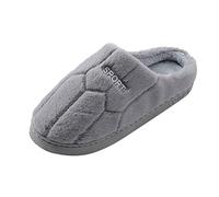 Pantoufles d'hiver chaudes pour homme - Chaussons d'hiver chauds - Chaussures élégantes pour femme - Chaussons confortables en peluche - Antidérapants et légers - Chaussures d'intérieur, gris, 47