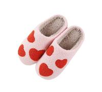 Pantoufles d'hiver confortables pour couple - Chaussons doux à semelle flexible avec doublure polaire -dérapante pour un maximum de bien-être à la maison (White, 40)