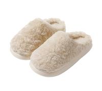 Pantoufles d'hiver confortables pour femme avec semelle intérieure moelleuse, beige, 38 EU