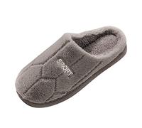 Pantoufles d'hiver confortables pour homme - Douces et confortables - Antidérapantes - Pour adultes - Cadeaux d'hiver et de Noël - En mousse à mémoire de forme, marron, 42 2/3 EU
