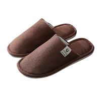 Pantoufles d'hiver douces pour femme, élégantes, fermées à l'avant, café