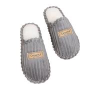 Pantoufles d'hiver en coton pour femme, chaudes et confortables, ouvertes | Mules