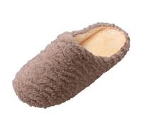 Pantoufles d'hiver en coton rayé pour homme et femme, café, 42 EU