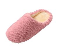 Pantoufles d'hiver en coton rayé pour homme et femme, Rose, 42 EU
