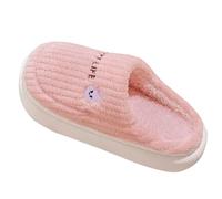 Pantoufles d'hiver en feutre moelleux pour femme, Rose, 36 EU
