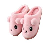 Pantoufles d'hiver en peluche chaude pour homme et femme - En mousse à mémoire de forme - Bout ouvert - Chaussons moelleux antidérapants et douillets - Pour l'intérieur et l'extérieur, Rose, 41 EU