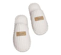 Pantoufles d'hiver en peluche pour femme - Chaussons doux en feutre, Blanc., 40 EU