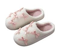 Pantoufles d'hiver en peluche pour femme - Ultra confortables - En feutre - Chaudes - Amusantes - À carreaux - Légères et moelleuses - En mousse à mémoire de forme