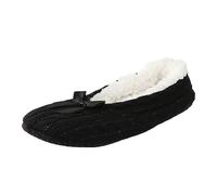 Pantoufles d'hiver en polaire pour femme, avec design à enfiler, ajustement confortable, routines chaudes saisonnières, détails listés, chaussures quotidiennes, Noir , 40 EU