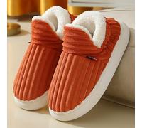 Pantoufles d'hiver fermées pour femme avec semelle épaisse et chaude en | Doublure en peluche douce pour une chaleur durable, adaptée pour les matins froids, le repos post-partum et les voyages