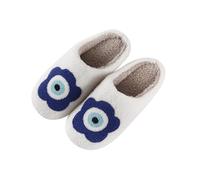 Pantoufles d'hiver fermées pour femme - Blanc, bleu, 40 EU
