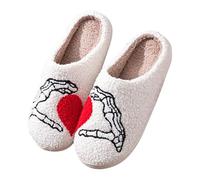 Pantoufles d'hiver pour femme - Douces et chaudes - Chaussons confortables et légers - En coton à mémoire de forme - Chaussons en coton moelleux - Pour fille - Pour Noël et l'intérieur