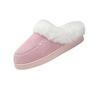 Pantoufles d'hiver pour femme - En feutre - Mocassins doux et antidérapants - Pour l'intérieur et l'extérieur - Pour la maison et les loisirs, rouge, 40 EU
