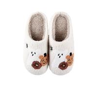 Pantoufles d'hiver pour femme et homme - Fantômes fantômes drôles - Peluche chaude et moelleuse - Pantoufles confortables en feutre - Antidérapantes - Intérieur et extérieur - Unisexe, 7 blanc., 39 EU