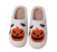 Pantoufles d'hiver pour femme et homme - Fantômes fantômes drôles - Peluche chaude et moelleuse - Pantoufles confortables en feutre - Antidérapantes - Intérieur et extérieur - Unisexe, Orange 5., 40