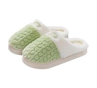 Pantoufles d'hiver pour femme - Moelleuses - Pour l'hallux valgus - Antidérapantes - Ergonomiques - Semelles souples - Doublées - Pour la maison - Pour couples, vert, 40 EU