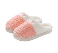 Pantoufles d'hiver pour femme - Moelleuses - Pour l'hallux valgus - Antidérapantes - Ergonomiques - Semelles souples - Doublées - Pour la maison - Pour couples, Rose, 40 EU