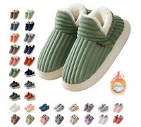 Pantoufles d'hiver pour homme et femme - En peluche douce - Moderne - Confortables - Antidérapantes - En velours côtelé - Doux - Pour l'intérieur et l'extérieur, B 006, 45 EU