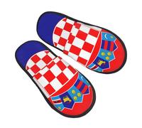 Pantoufles D'Hôtel Drapeau Croate Agité Légers Pantoufles En Coton Doux Chaussons Invités Pour Camping Chambre Invité M