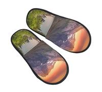 Pantoufles D'Hôtel Parc National Des Glaciers Sous Le Soleil Couchant Unisexe Pantoufles Antidérapant Chaussons Maison Pour Femmes Hôtel Spa L