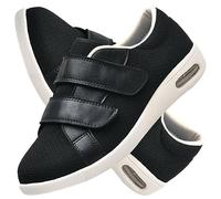 Pantoufles Diabétiques Femme, Chaussures Ultra-Larges Ajustables pour Les Personnes Âgées Pieds Gonflés Arthrite Oedè Chaussures Confortable pour Pieds Gonflés (Color : Black, Size : 41 EU)