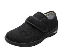 Pantoufles Diabétiques Femme Edema Swollen aîné Unisexe avec Support de l'arche Ajustable Diabétique Large Chaussures Diabétiques pour Pieds Gonflés(Black,39 EU)