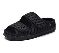 Pantoufles diabétiques pour femmes et hommes - Coupe extra large - Sandales de chirurgie - Chaussures de chirurgie - Sandales en mousse à mémoire de forme - Sandales réglables à bout ouvert - Sandales