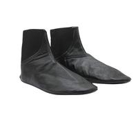 Pantoufles d'intérieur en cuir de qualité supérieure pour femme - Confortables pour pieds enflés - Chaussettes halal faites à la main, noir, 36 EU