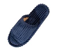 Pantoufles d'intérieur en velours côtelé pour femme commerce extérieur à une ouverture à bout ouvert pour adultes hommes femmes couple pantoufles antidérapantes confortables, Bleu 02, 38 EU