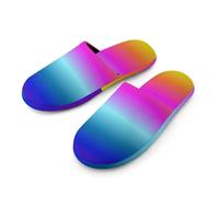 Pantoufles d'intérieur et d'extérieur en mousse à mémoire de forme pour femme - Dégradé arc-en-ciel - Dégradé, Dégradé ombré arc-en-ciel, Medium