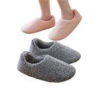 Pantoufles d'intérieur Moelleuses Women Plush Closed Back Indoor Slippers | Curly Fleece Slip On Loafer Slippers Comfortable Non-Slip for Autumn Winter
