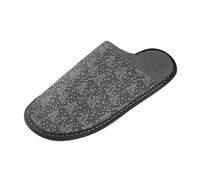 Pantoufles d'intérieur pour femme, Sapin de Noël neige gris foncé blanc, 6.5-7