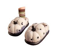 Pantoufles d'intérieur pour femmes confortables en saison froide conception fermée à l'arrière pour un maintien optimal et une marche agréable à domicile (White, 36-37)