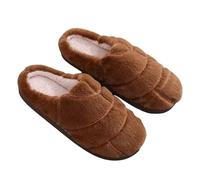 Pantoufles d'intérieur pour homme et femme - Antidérapantes - Confortables - Sans talon - En mousse à mémoire de forme - Chaudes - En mousse à mémoire de forme, Un café., 36.5 EU