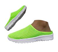 Pantoufles d'intérieur pour homme et femme - Légères - Confortables - Pantoufles rayées pour la piscine - Sandales de bain pour femme - Pantoufles d'intérieur, vert, 39 EU