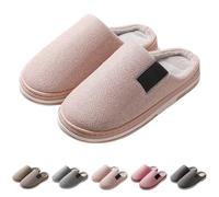 Pantoufles doublées en polaire pour femme - Chaussons pour elle et lui - Pantoufles antidérapantes en mousse à mémoire de forme - Pantoufles confortables en tissu éponge - Chaussures d'intérieur