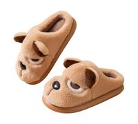 Pantoufles douillettes en peluche pour femme - Chaussons d'hiver à plateforme en coton