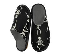 Pantoufles drôles squelettes dansantes pour homme et femme, jour des morts, pantoufles d'intérieur, chaussettes d'intérieur, chaussures de chambre à coucher, de voyage, multicolore, 41/42 EU