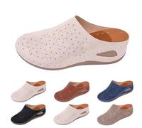 Pantoufles élégantes à bout fermé à l'avant pour femme - Antidérapantes - Avec soutien de la voûte plantaire - Respirantes - Sandales florales - Pantoufles confortables avec semelle douce, beige, 36