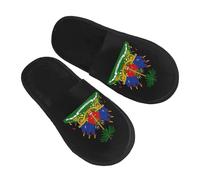 Pantoufles En Coton Armoiries D'Haïti Épais Chaussons Maison Légers Slippers Pour Hôtels De Camping Unisex L